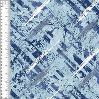 Remnant Grunge Blue Cross Strokes 38" Cotton French Terry