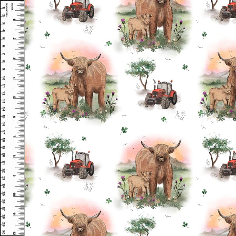 Highland Cow Tractor Vinyl