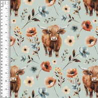 **NEW** PREORDER Highland Cow Watercolour Floral Sage
