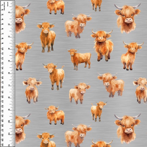 **NEW** PREORDER Highland Cows Brushed Metallic