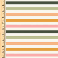 Remnant Highland Cow Stripe 36" Cotton French Terry