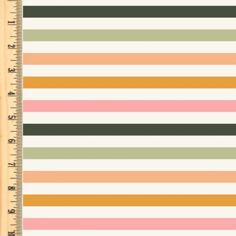 Remnant Highland Cow Stripe 36" Cotton French Terry