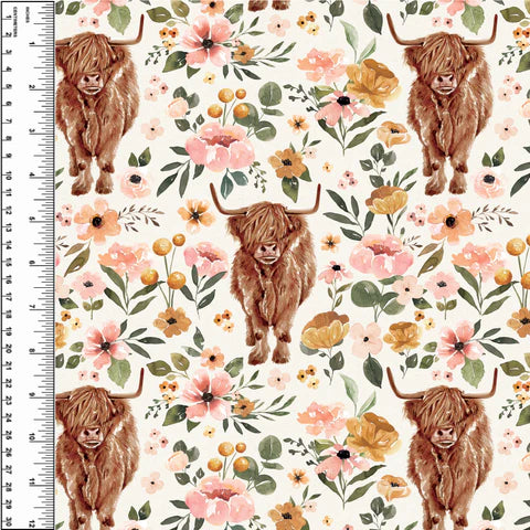 Remnant Highland Cows 19" Cotton Spandex