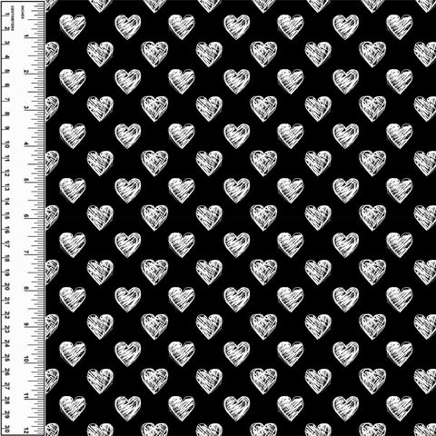 PREORDER Mini Sketchy Hearts Monochrome