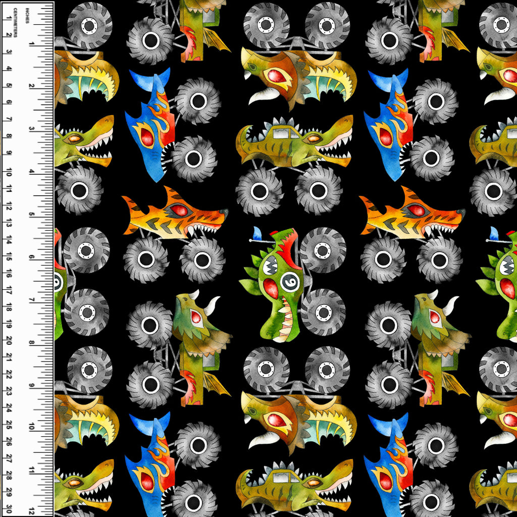 PREORDER Monster Trucks – Bare Necessities Fabrics