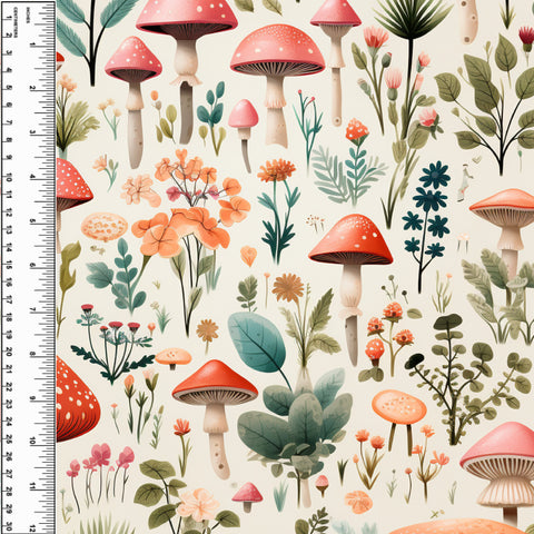 Mushroom Floral Field Squish 54" Wide