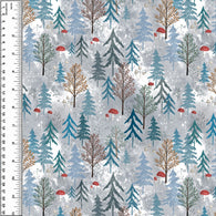 Mushroom Forest Grey Bamboo French Terry