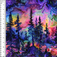 Neon Alcohol Ink Forest Bamboo Cotton Spandex Jersey