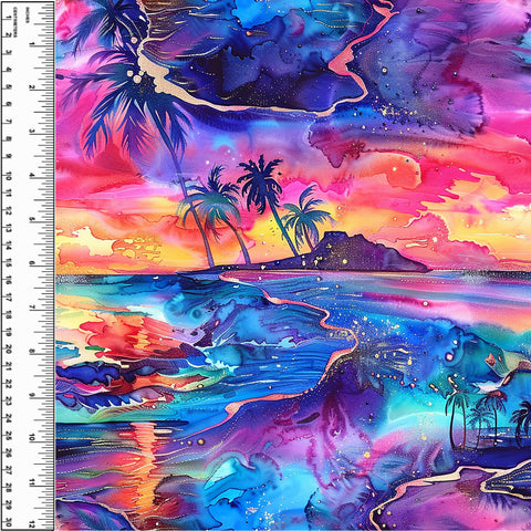 Neon Beach Sunset Board Short