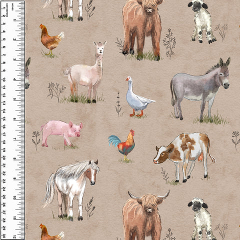 On The Farm Beige Squish 54" Wide