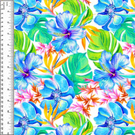 Remnant Painted Bright Tropical Flowers 18" Flannel