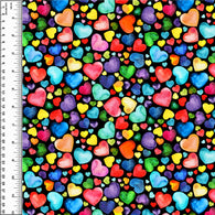 PREORDER Painted Hearts Toss on Black
