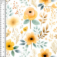 Petit Bisous Floral Golden Squish 54" Wide