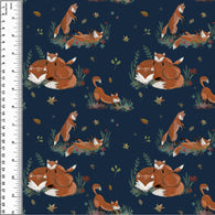 Playful Foxes Cotton French Terry