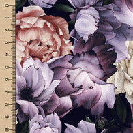 Remnant Plum Blooms Large Scale 18" Cotton Spandex