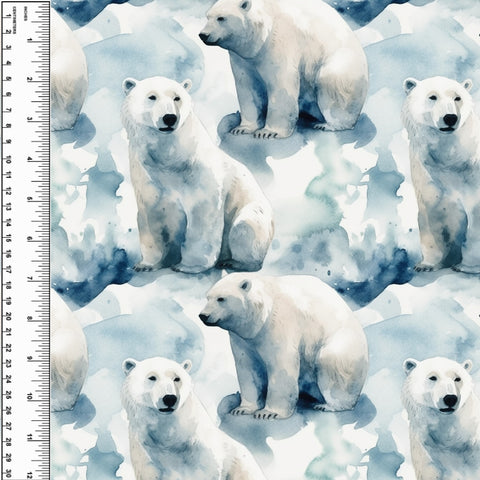 Polar Bears Cotton French Terry