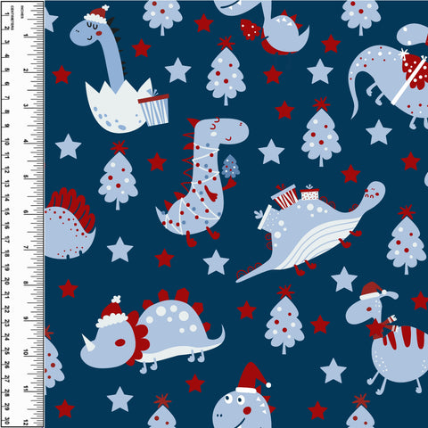 PREORDER Present Dinosaurs on Dark Blue *Holiday*