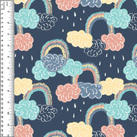 Rainbow Clouds Rain Chalk Cotton French Terry