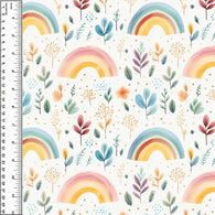 Rainbow Floral Leaves Squish 54" Wide