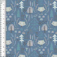 Remnant Scandi Wolf Blue 28" Cotton Spandex