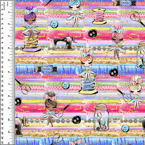 PREORDER Sewing Girls Glitter Fabric