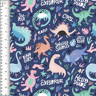 She Rex Dinosaurs Cotton French Terry