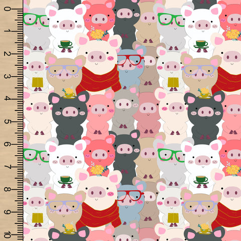 Remnant Stacked Pigs 19” Bamboo Spandex