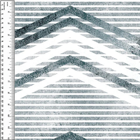 Remnant Stripe X Charcoal 17" Cotton French Terry