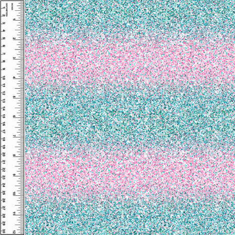 Pink to Teal Gradient With Glitter | Clear - 8” x 1” Ruler