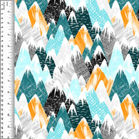 Teal Mountains Cotton French Terry