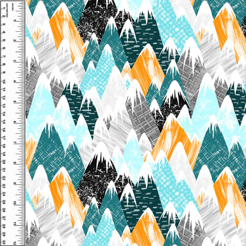 Remnant Teal Mountains 15" Cotton French Terry