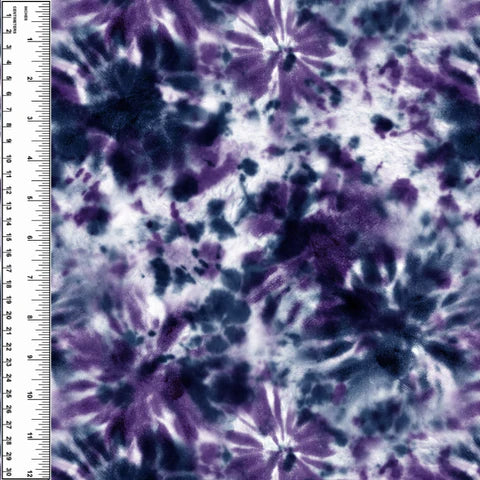 Remnant Tie Dye Navy Purple 18” Cotton French Terry