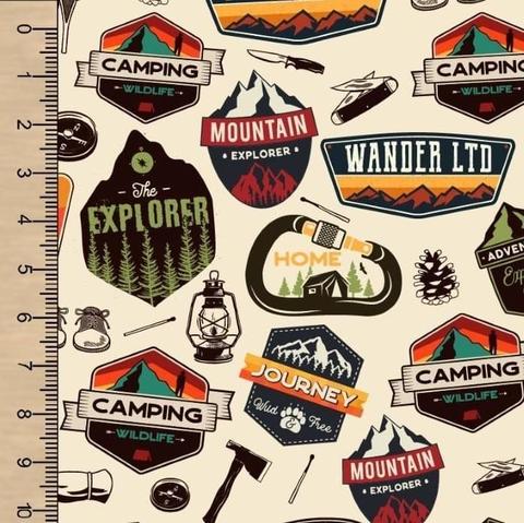 Wanderlust Badges Bamboo Cotton French Terry
