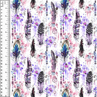 Remnant Watercolour Feathers 19” Bamboo Cotton Spandex Jersey