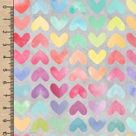 Remnant Watercolour Rainbow Hearts Grey 11” Squish