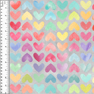 PREORDER Watercolour Rainbow Hearts Grey