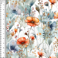 Remnant Wild Poppy Whirl 22” Bamboo Cotton Spandex Jersey