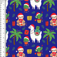 PREORDER Winter Cactus Sloth Llama Blue *Holiday*