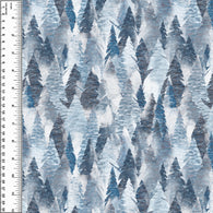 Winter Conifer Forest Cotton French Terry