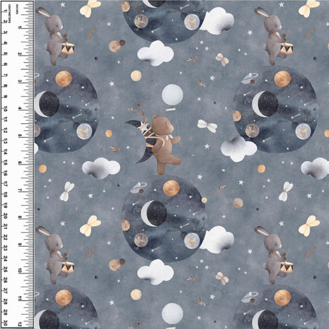 Moonlit Animal March Cotton French Terry