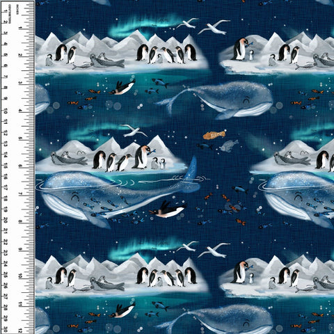 Penguin Whale Island Cotton French Terry