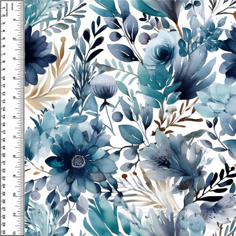 Remnant Midnight Arctic Petals 32" Cotton French Terry