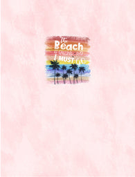 The Beach Is Calling Pink Cotton Spandex Panel Adult