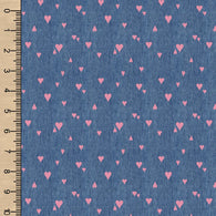 PREORDER Denim Hearts Dusty Rose Small Scale