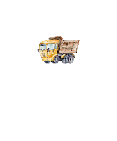 Painted Dump Truck Cotton Spandex Panel Child