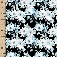 PREORDER Dusty Blue Floral on Black Small Scale