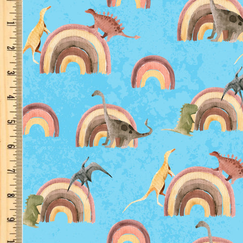 PREORDER Rainbow Dinosaurs Sky Blue
