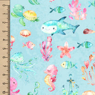 Watercolour Sea Life Linen