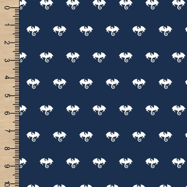Dragons Navy Woven Cotton