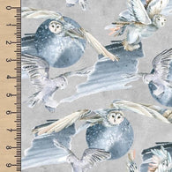 Wise Owl Grey Bamboo Cotton French Terry
